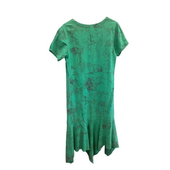 CMC Color Me Cotton Womens Midi Dress Sz Medium Green Boho Cotton Lagenlook READ - Picture 4 of 9